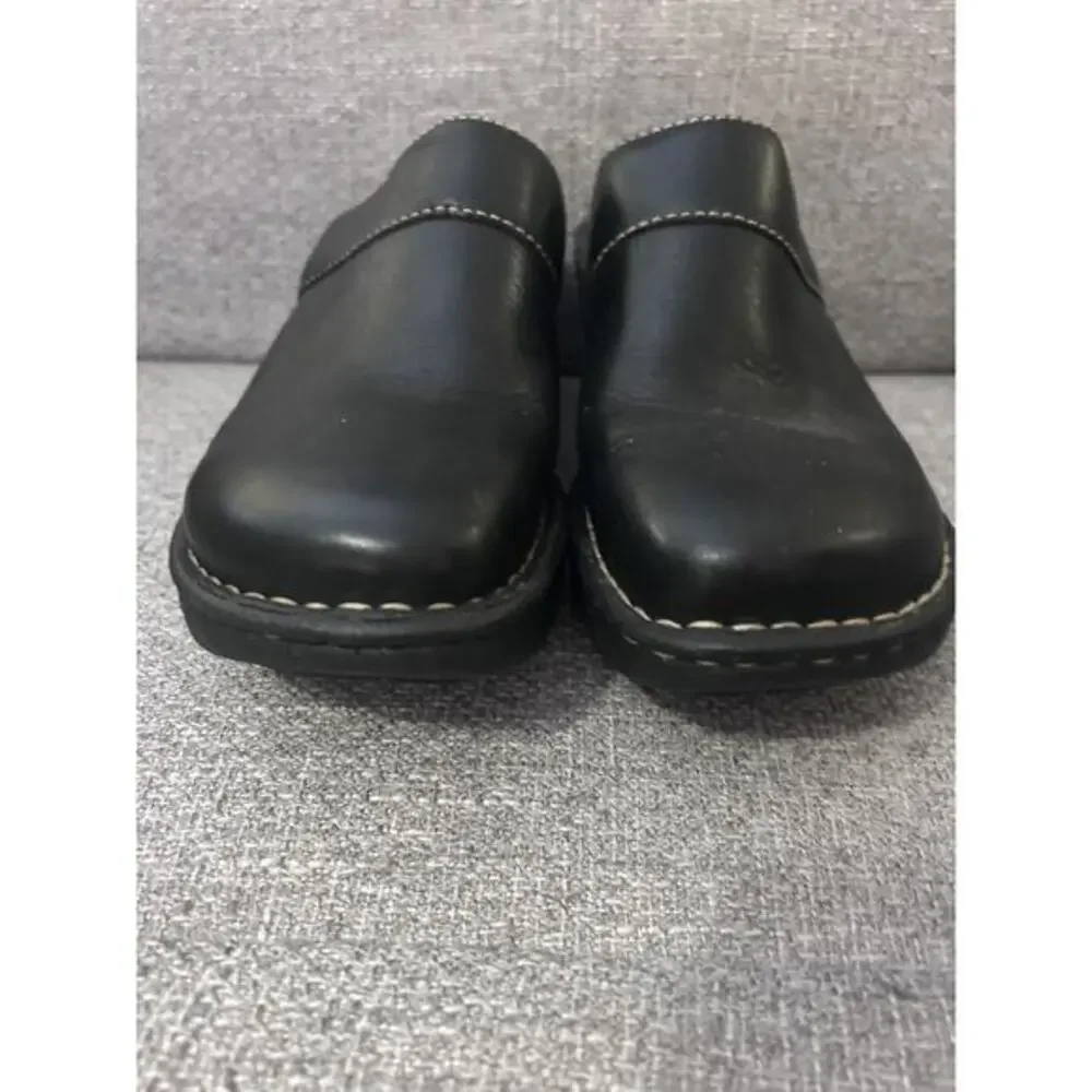 Born Black Leather Wedge Clog Sneakers - Women's
